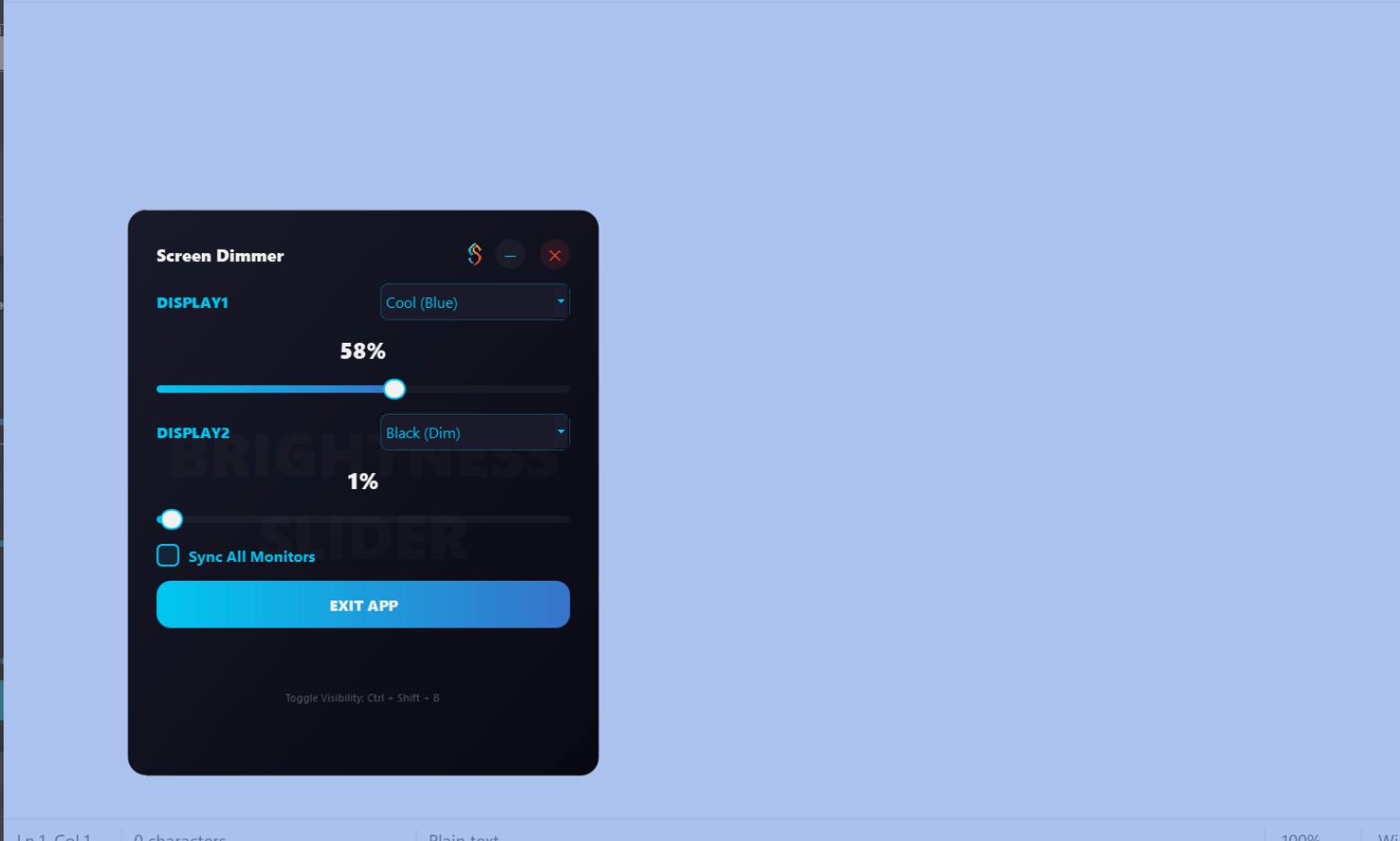 Brightness Slider App UI
